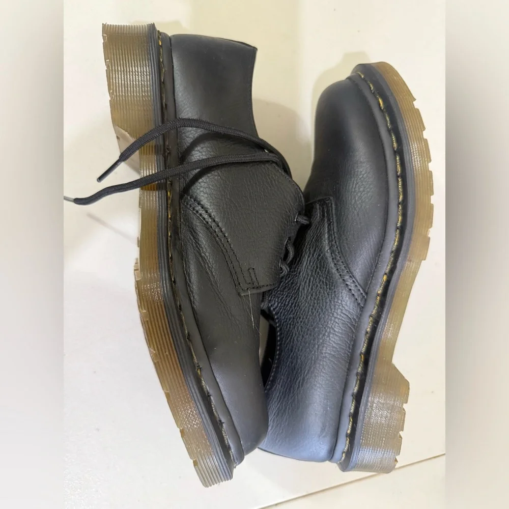 Dr. Martens Black Leather Derby Shoes